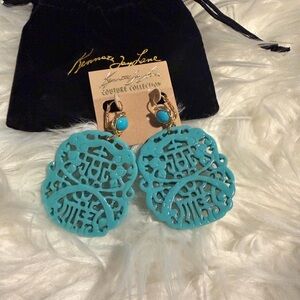 Kenneth Jay Lane Blue Statement Earrings